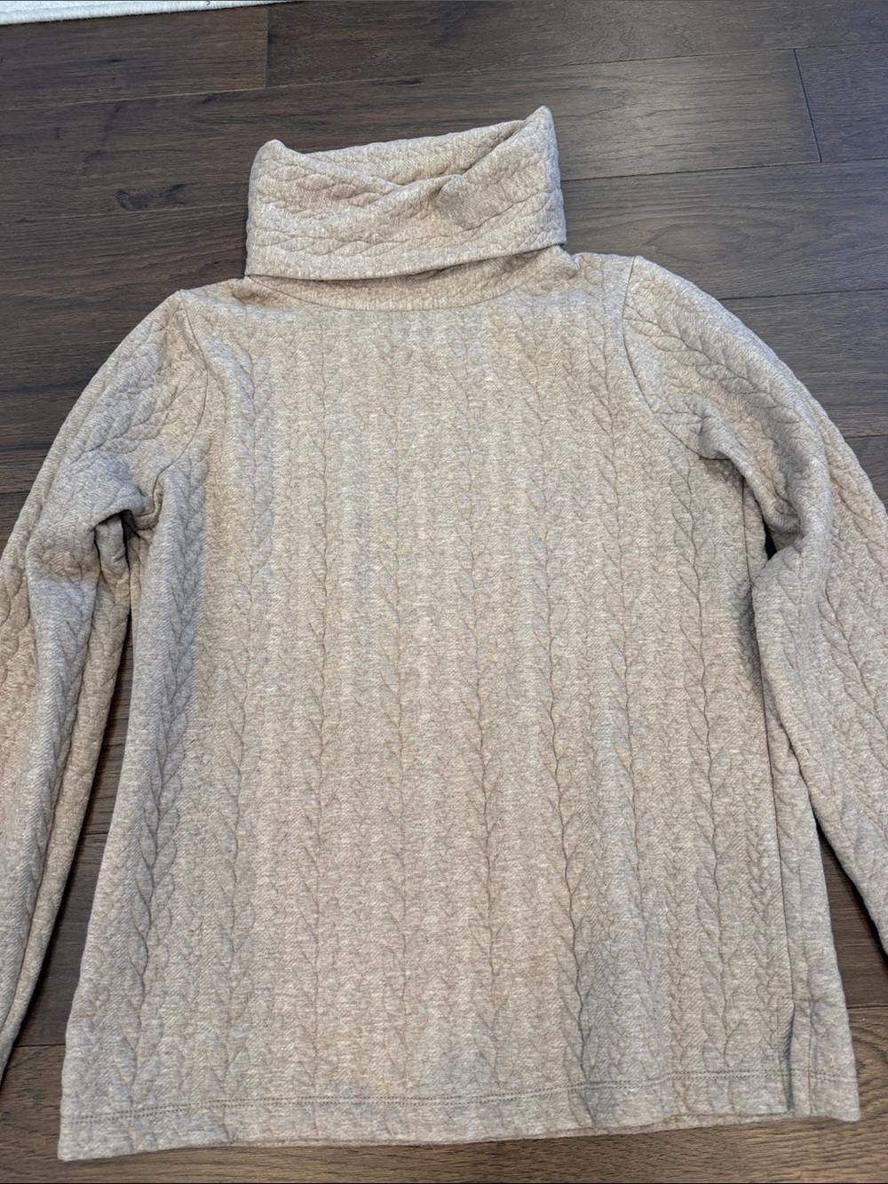 J. Crew Beige Quilted Turtleneck Sweater Size Small - C67-061 - Picture 2 of 8
